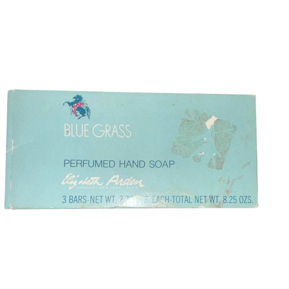 Vintage Elizabeth Arden Blue Grass Perfumed Box of Soap 2 Bars Retro Boho